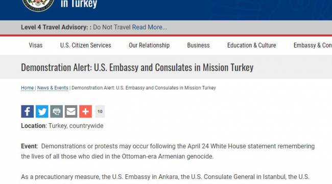 ABD büyükelçiliği'nden uyarı: “Dikkatli olun"