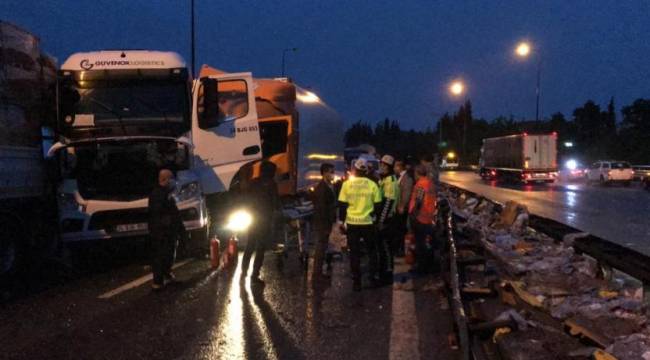 TEM&#039;de zincirleme kaza: 20 araç birbirine girdi