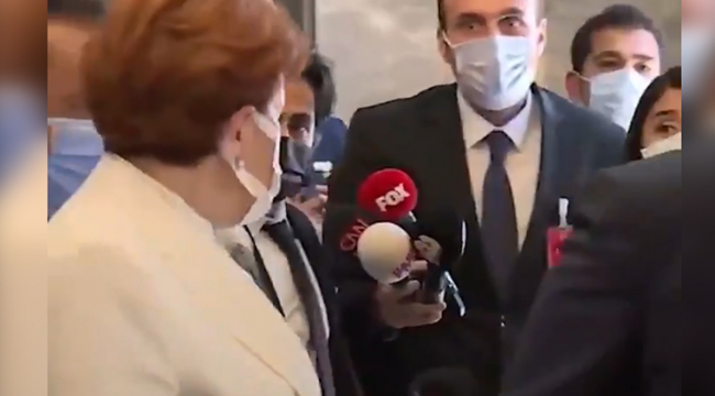 Akşener'in korumaları soru sormak isteyen gazeteciye müdahale etti, Akşener özür diledi