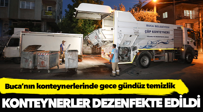 Buca’nın konteynerlerinde gece gündüz temizlik