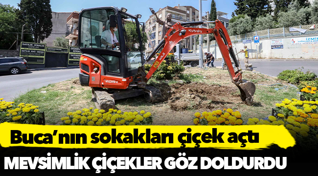 Buca’nın sokakları çiçek açtı