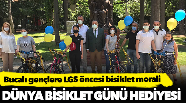 Bucalı gençlere LGS öncesi bisiklet morali