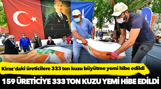 Kiraz'daki üreticilere 333 ton kuzu büyütme yemi hibe edildi