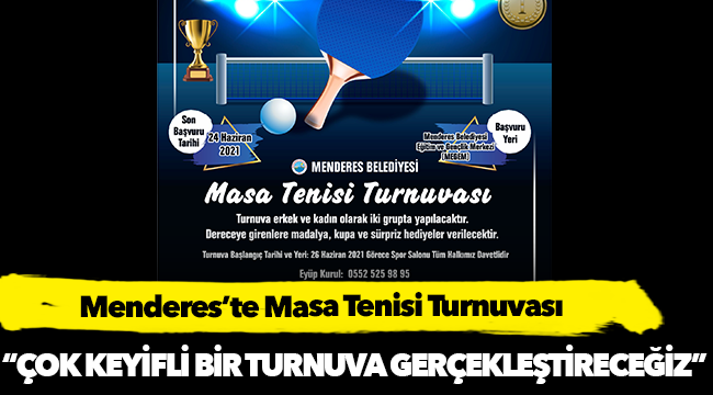 Menderes’te Masa Tenisi Turnuvası