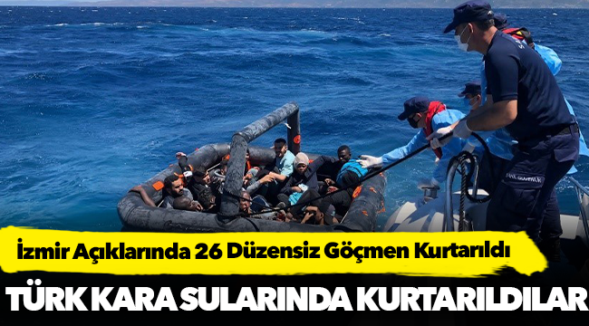 İzmir açıklarında 26 göçmen kurtarıldı!