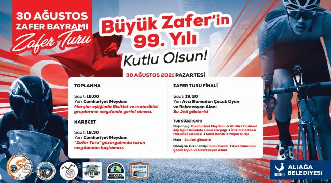 ALİAĞA, BÜYÜK ZAFER İÇİN BAYRAKLARLA DONATILDI