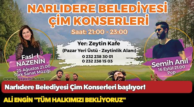 Narlıdere Belediyesi Çim Konserleri başlıyor!