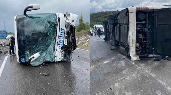 Bartın'da yolcu otobüsü kaza yaptı, ölü ve yaralılar olduğu bildiriliyor