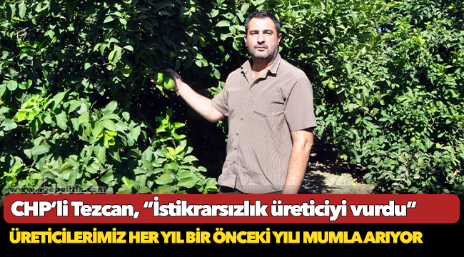 CHP’li Tezcan, “İstikrarsızlık üreticiyi vurdu”