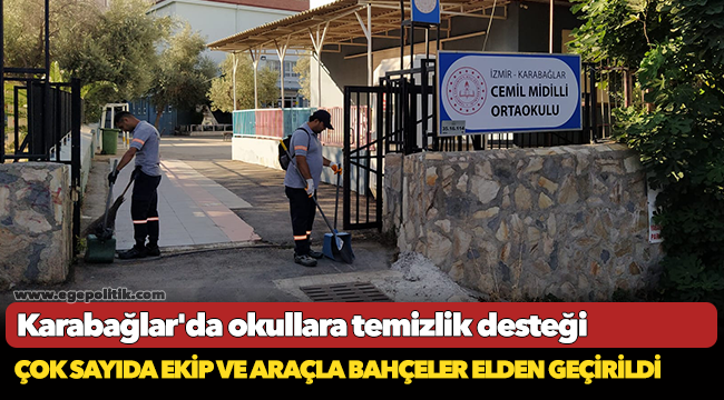 Karabağlar'da okullara temizlik desteği