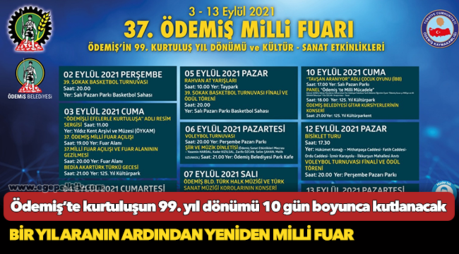 Ödemiş’te kurtuluşun 99. yıl dönümü 10 gün boyunca kutlanacak