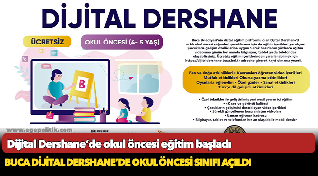 Buca Dijital Dershane’de okul öncesi sınıfı açıldı