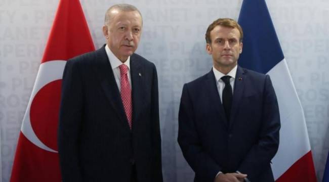 Erdoğan, Macron ile görüştü