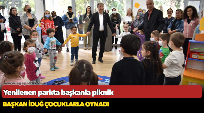 Yenilenen parkta başkanla piknik