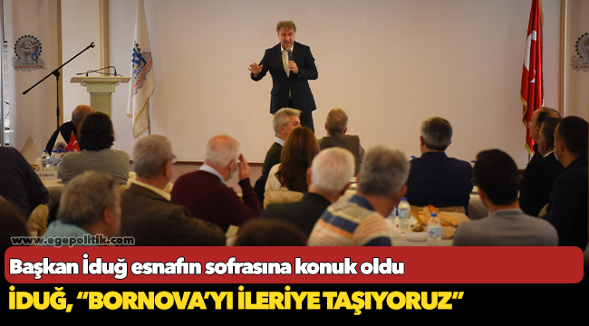 Başkan İduğ esnafın sofrasına konuk oldu