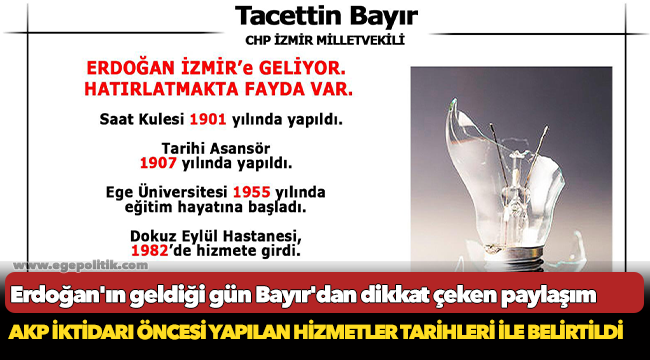 Erdoğan'ın geldiği gün Bayır'dan dikkat çeken paylaşım