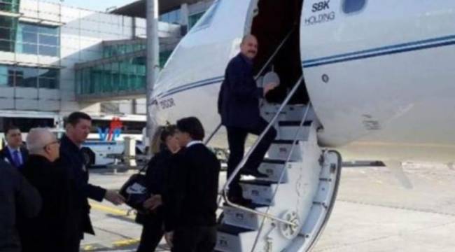 Süleyman Soylu'nun Sezgin Baran Korkmaz’a ait uçağa binerken çekilen görüntüleri çıktı