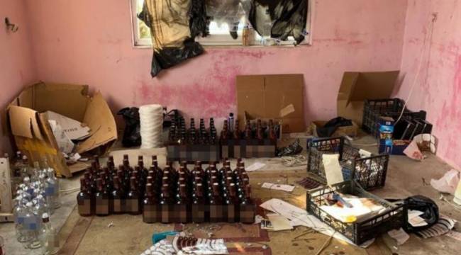Antalya’da 623 şişe sahte içki ele geçirildi