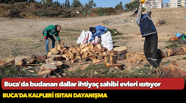 Buca’da budanan dallar ihtiyaç sahibi evleri ısıtıyor