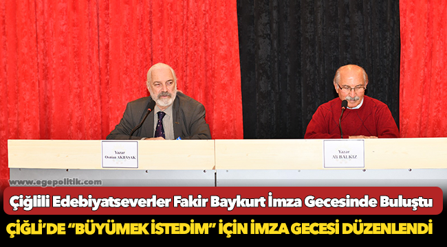 Çiğlili Edebiyatseverler Fakir Baykurt İmza Gecesinde Buluştu