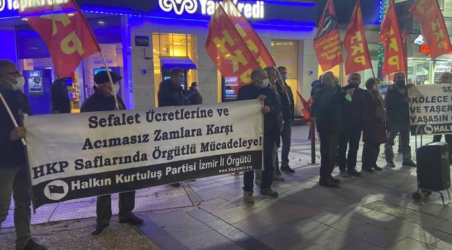 İzmir'de asgari ücret protesto edildi