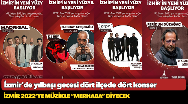 İzmir’de yılbaşı gecesi dört ilçede dört konser