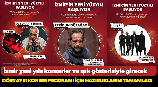 İzmir yeni yıla konserler ve ışık gösterisiyle girecek