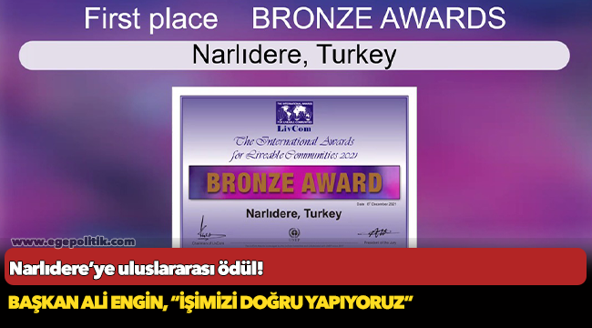 Narlıdere’ye uluslararası ödül!