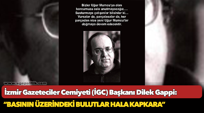 İzmir Gazeteciler Cemiyeti (İGC) Başkanı Dilek Gappi,  Gazeteci Yazar Uğur Mumcu'nun katledilişinin 29. yılında anma mesajı yayınladı