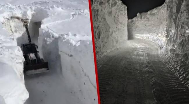 Kar kalınlığı iş makinelerinin boyunu aştı