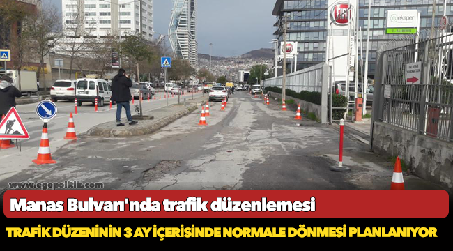 Manas Bulvarı'nda trafik düzenlemesi