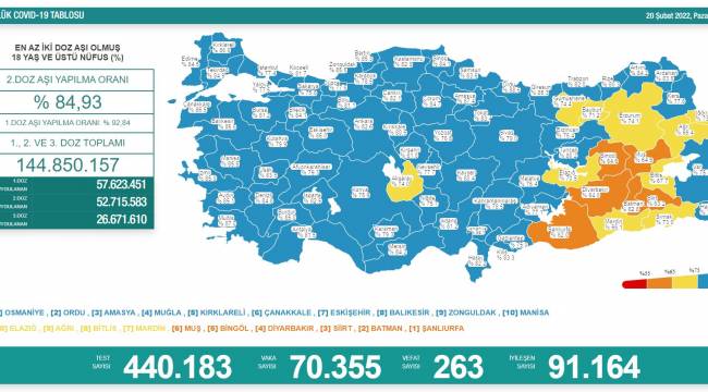 Bugün Türkiye'de 263 kişi Covid-19'dan yaşamını yitirdi