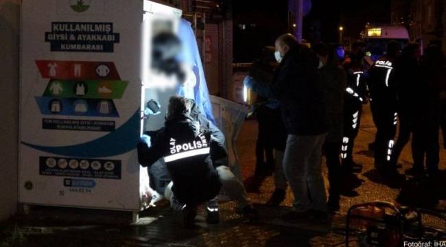 Bursa'da kullanılmış giysi kutusuna sıkışan kişi yaşamını yitirdi