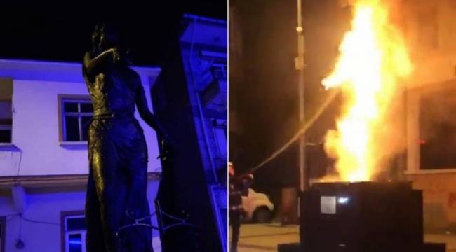 Edirne'de Adalet Heykeli'ne saldırı