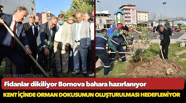 Fidanlar dikiliyor Bornova bahara hazırlanıyor