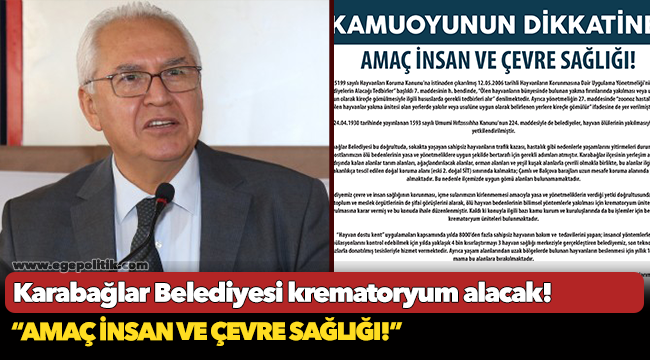 Karabağlar Belediyesi krematoryum alacak!