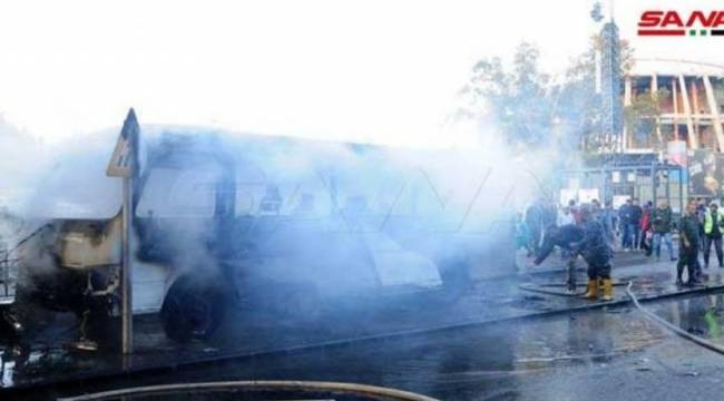 Şam'da askerleri taşıyan otobüse bombalı saldırı: 1 ölü, 11 yaralı