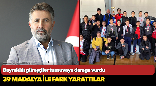 Bayraklılı güreşçiler turnuvaya damga vurdu