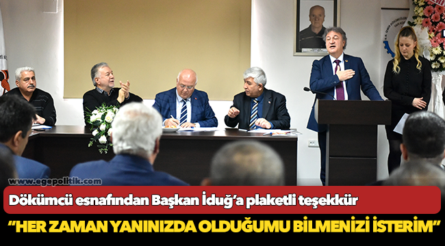Dökümcü esnafından Başkan İduğ’a plaketli teşekkür