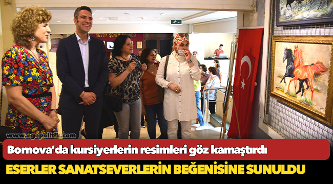 Bornova’da kursiyerlerin resimleri göz kamaştırdı