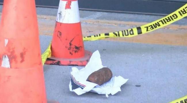 Balık tutarken bulduğu top mermisiyle minibüse bindi