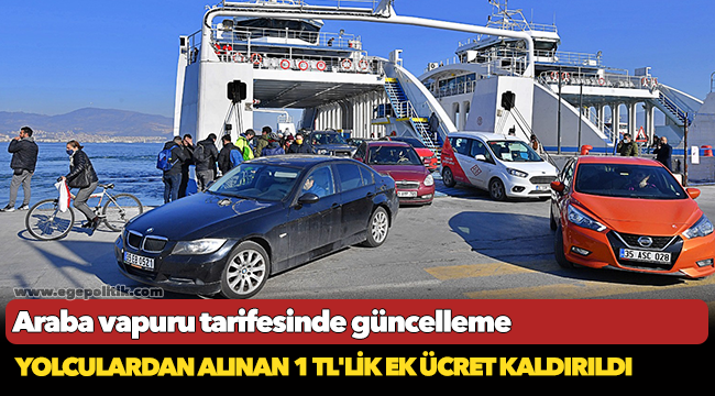 Araba vapuru tarifesinde güncelleme