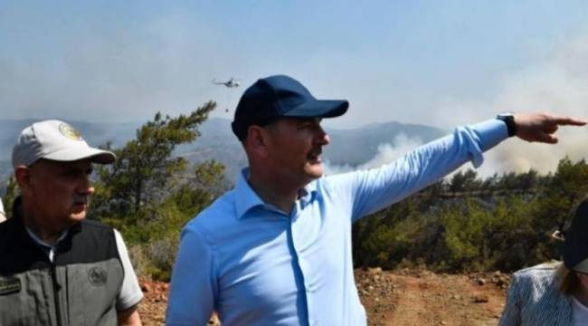 Marmaris'teki orman yangınının sabotaj olduğu iddia edilmişti: Soylu açıklama yaptı
