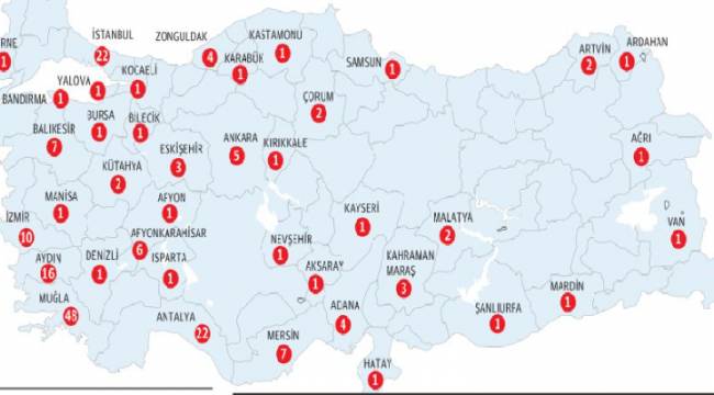 38 ilde 186 otel icralık oldu