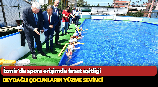 Beydağlı çocukların yüzme sevinci