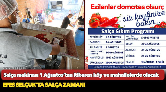 Efes Selçuk’ta Salça Zamanı