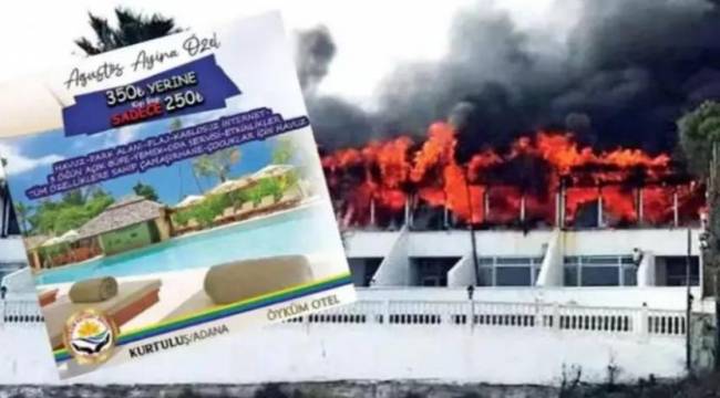 Sahte ilanla yanmış otelden oda sattılar