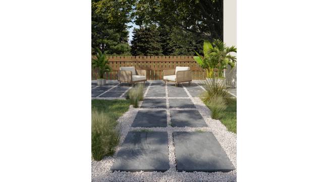 Bahçeler QUA Granite’in Vitoria Anthracite ürünü ile yenileniyor