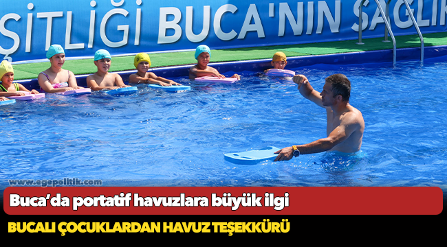 Buca’da portatif havuzlara büyük ilgi