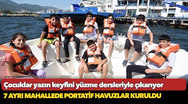 Çocuklar yazın keyfini yüzme dersleriyle çıkarıyor